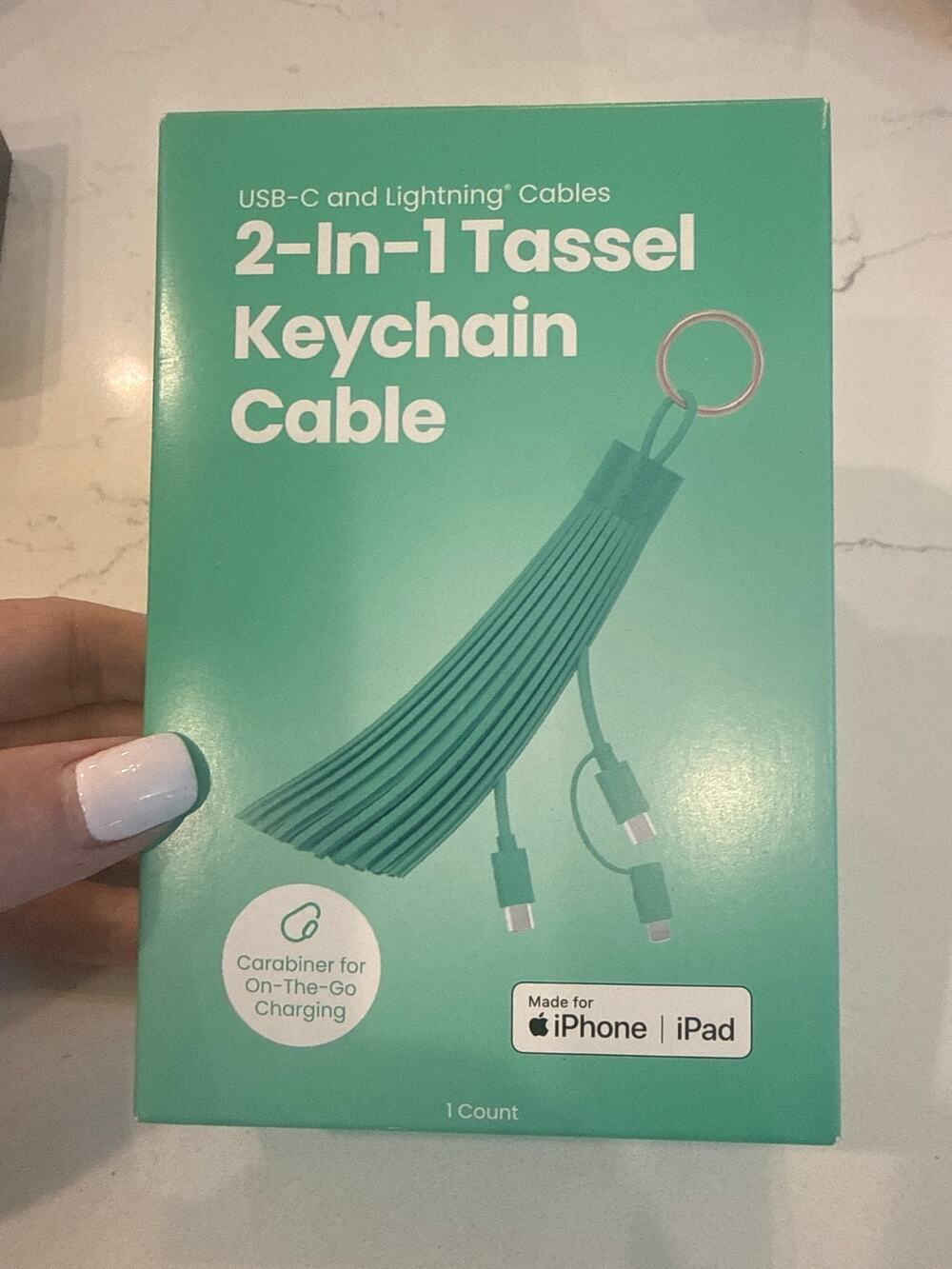 2 in 1 tassel keychain cable